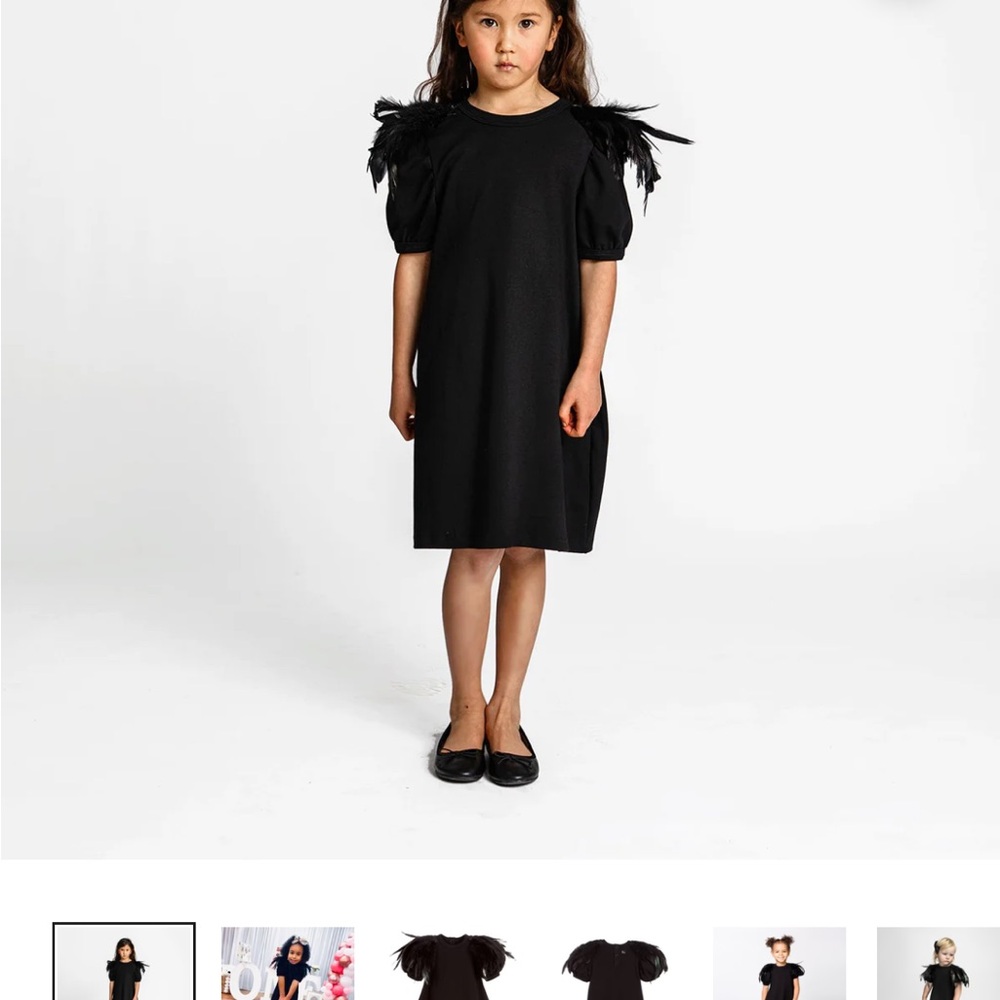 The Tiny Feather Dress 4-6 years black